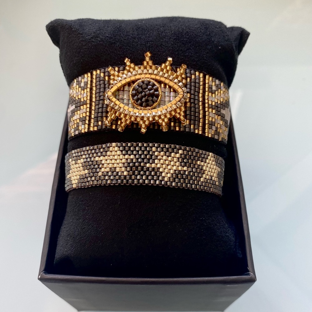 Barbara Orozco small Ojo and star bracelet set.